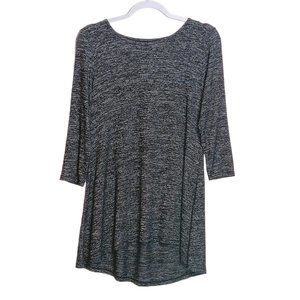 Lildy Long Sleeve Pleated Back Knit Tunic Blouse Heather Gray Size S-M